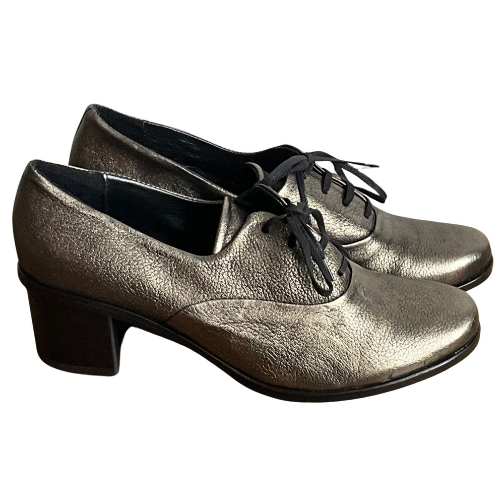 Lili Mill Metallic Leather Lace Up Heeled Shoe, New in Box, EU Size 40